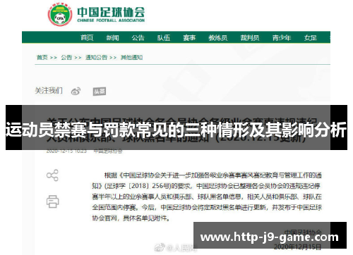 运动员禁赛与罚款常见的三种情形及其影响分析 运动员禁赛与罚款常见的三种情形及其影响分析